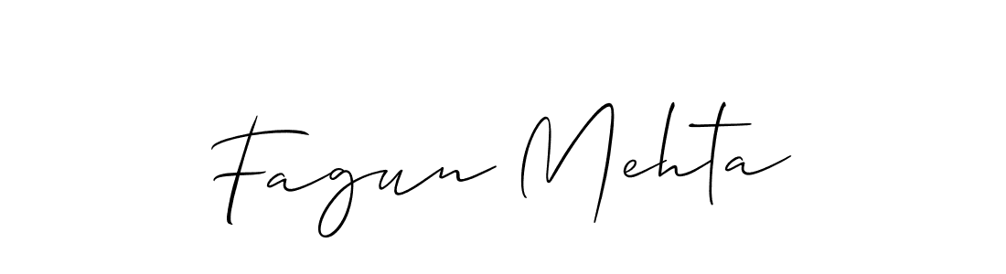 The best way (Allison_Script) to make a short signature is to pick only two or three words in your name. The name Fagun Mehta include a total of six letters. For converting this name. Fagun Mehta signature style 2 images and pictures png