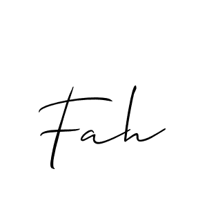 if you are searching for the best signature style for your name Fah. so please give up your signature search. here we have designed multiple signature styles  using Allison_Script. Fah signature style 2 images and pictures png