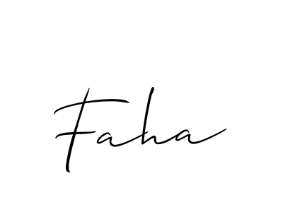 Also we have Faha name is the best signature style. Create professional handwritten signature collection using Allison_Script autograph style. Faha signature style 2 images and pictures png