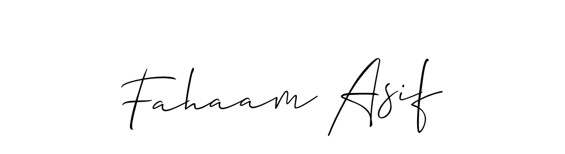 Use a signature maker to create a handwritten signature online. With this signature software, you can design (Allison_Script) your own signature for name Fahaam Asif. Fahaam Asif signature style 2 images and pictures png