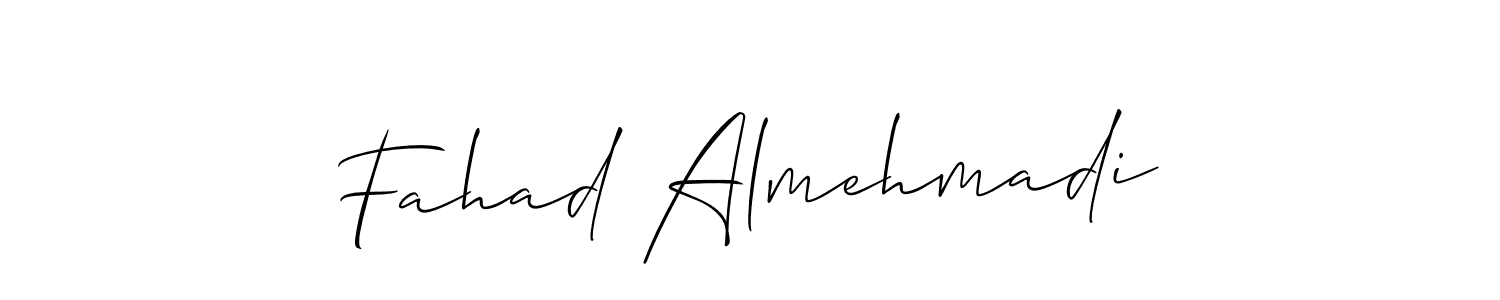 Use a signature maker to create a handwritten signature online. With this signature software, you can design (Allison_Script) your own signature for name Fahad Almehmadi. Fahad Almehmadi signature style 2 images and pictures png