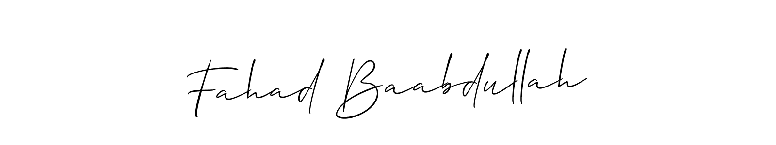 Also we have Fahad Baabdullah name is the best signature style. Create professional handwritten signature collection using Allison_Script autograph style. Fahad Baabdullah signature style 2 images and pictures png