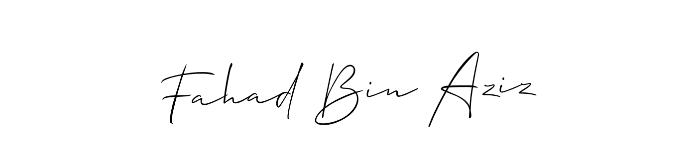 if you are searching for the best signature style for your name Fahad Bin Aziz. so please give up your signature search. here we have designed multiple signature styles  using Allison_Script. Fahad Bin Aziz signature style 2 images and pictures png