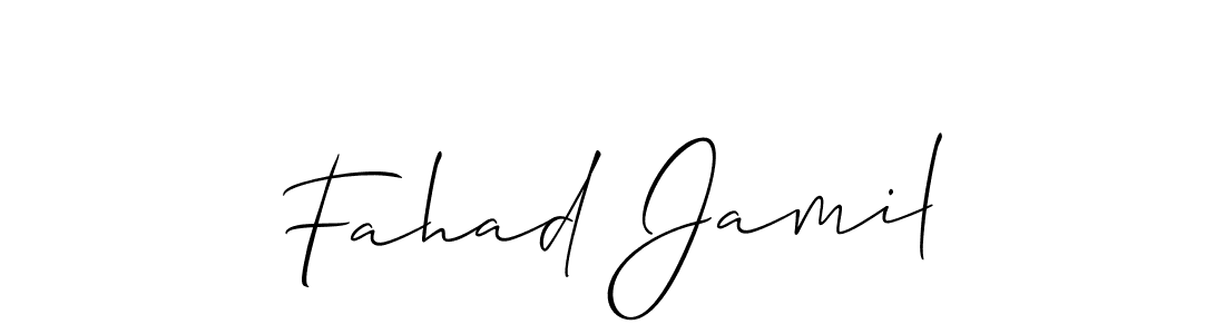if you are searching for the best signature style for your name Fahad Jamil. so please give up your signature search. here we have designed multiple signature styles  using Allison_Script. Fahad Jamil signature style 2 images and pictures png
