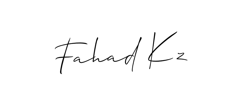 Allison_Script is a professional signature style that is perfect for those who want to add a touch of class to their signature. It is also a great choice for those who want to make their signature more unique. Get Fahad Kz name to fancy signature for free. Fahad Kz signature style 2 images and pictures png