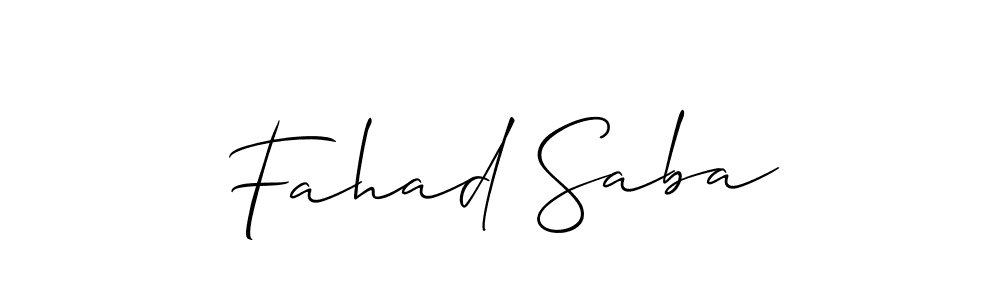 It looks lik you need a new signature style for name Fahad Saba. Design unique handwritten (Allison_Script) signature with our free signature maker in just a few clicks. Fahad Saba signature style 2 images and pictures png