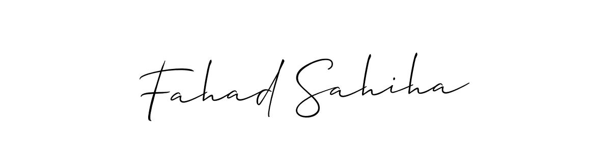 How to make Fahad Sahiha name signature. Use Allison_Script style for creating short signs online. This is the latest handwritten sign. Fahad Sahiha signature style 2 images and pictures png