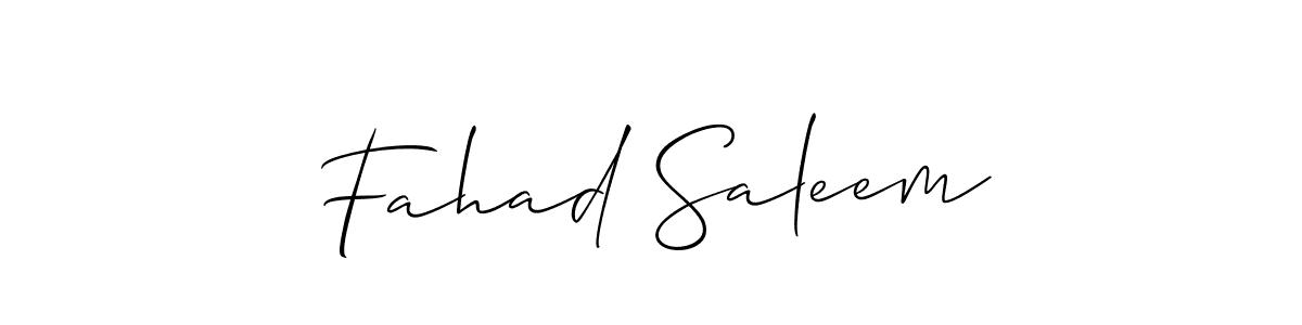 Design your own signature with our free online signature maker. With this signature software, you can create a handwritten (Allison_Script) signature for name Fahad Saleem. Fahad Saleem signature style 2 images and pictures png