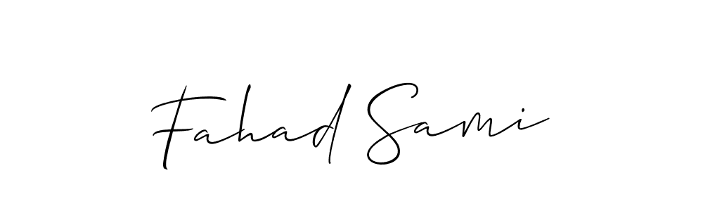 Create a beautiful signature design for name Fahad Sami. With this signature (Allison_Script) fonts, you can make a handwritten signature for free. Fahad Sami signature style 2 images and pictures png