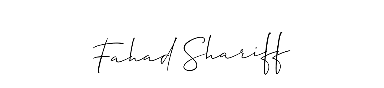 Create a beautiful signature design for name Fahad Shariff. With this signature (Allison_Script) fonts, you can make a handwritten signature for free. Fahad Shariff signature style 2 images and pictures png