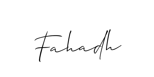 Also we have Fahadh name is the best signature style. Create professional handwritten signature collection using Allison_Script autograph style. Fahadh signature style 2 images and pictures png