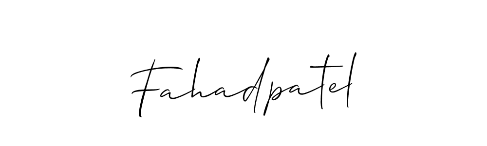 Make a short Fahadpatel signature style. Manage your documents anywhere anytime using Allison_Script. Create and add eSignatures, submit forms, share and send files easily. Fahadpatel signature style 2 images and pictures png