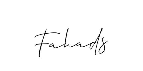 Use a signature maker to create a handwritten signature online. With this signature software, you can design (Allison_Script) your own signature for name Fahads. Fahads signature style 2 images and pictures png