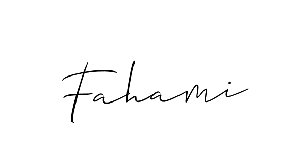 Make a short Fahami signature style. Manage your documents anywhere anytime using Allison_Script. Create and add eSignatures, submit forms, share and send files easily. Fahami signature style 2 images and pictures png