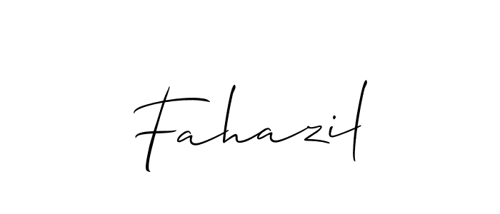 Make a beautiful signature design for name Fahazil. With this signature (Allison_Script) style, you can create a handwritten signature for free. Fahazil signature style 2 images and pictures png