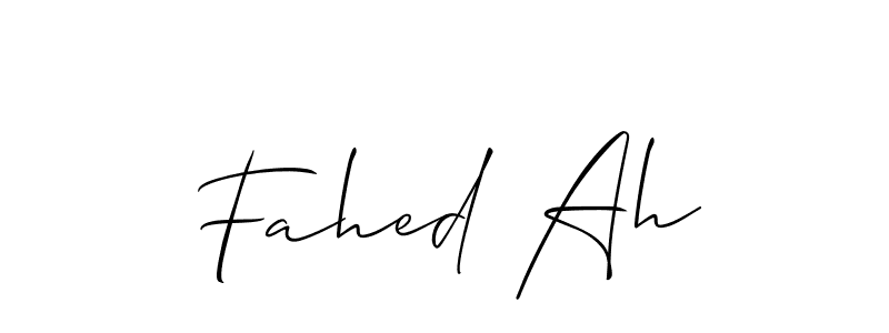 Design your own signature with our free online signature maker. With this signature software, you can create a handwritten (Allison_Script) signature for name Fahed Ah. Fahed Ah signature style 2 images and pictures png