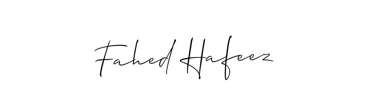 Design your own signature with our free online signature maker. With this signature software, you can create a handwritten (Allison_Script) signature for name Fahed Hafeez. Fahed Hafeez signature style 2 images and pictures png