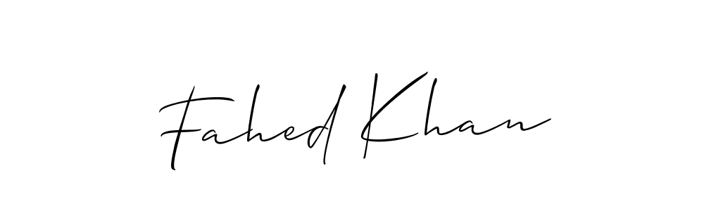 Use a signature maker to create a handwritten signature online. With this signature software, you can design (Allison_Script) your own signature for name Fahed Khan. Fahed Khan signature style 2 images and pictures png