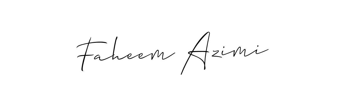 Make a short Faheem Azimi signature style. Manage your documents anywhere anytime using Allison_Script. Create and add eSignatures, submit forms, share and send files easily. Faheem Azimi signature style 2 images and pictures png