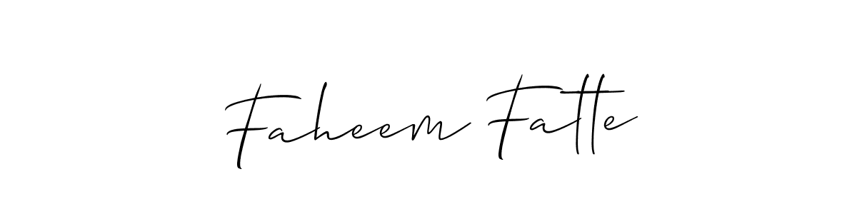 How to make Faheem Fatte name signature. Use Allison_Script style for creating short signs online. This is the latest handwritten sign. Faheem Fatte signature style 2 images and pictures png