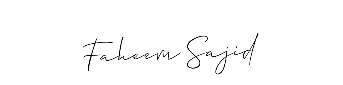 Design your own signature with our free online signature maker. With this signature software, you can create a handwritten (Allison_Script) signature for name Faheem Sajid. Faheem Sajid signature style 2 images and pictures png