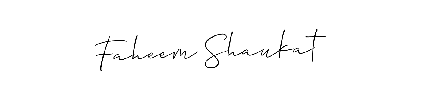 How to make Faheem Shaukat signature? Allison_Script is a professional autograph style. Create handwritten signature for Faheem Shaukat name. Faheem Shaukat signature style 2 images and pictures png