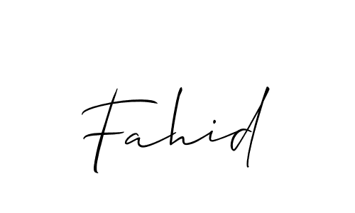 Make a beautiful signature design for name Fahid. With this signature (Allison_Script) style, you can create a handwritten signature for free. Fahid signature style 2 images and pictures png