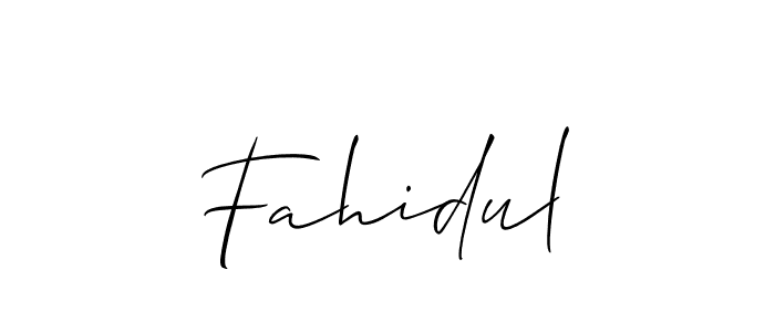 Also You can easily find your signature by using the search form. We will create Fahidul name handwritten signature images for you free of cost using Allison_Script sign style. Fahidul signature style 2 images and pictures png