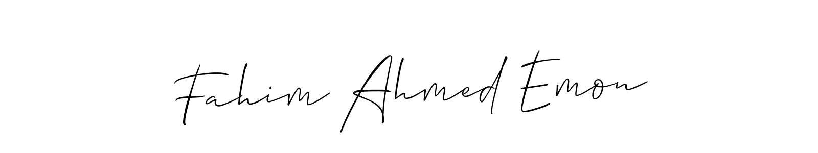 Allison_Script is a professional signature style that is perfect for those who want to add a touch of class to their signature. It is also a great choice for those who want to make their signature more unique. Get Fahim Ahmed Emon name to fancy signature for free. Fahim Ahmed Emon signature style 2 images and pictures png