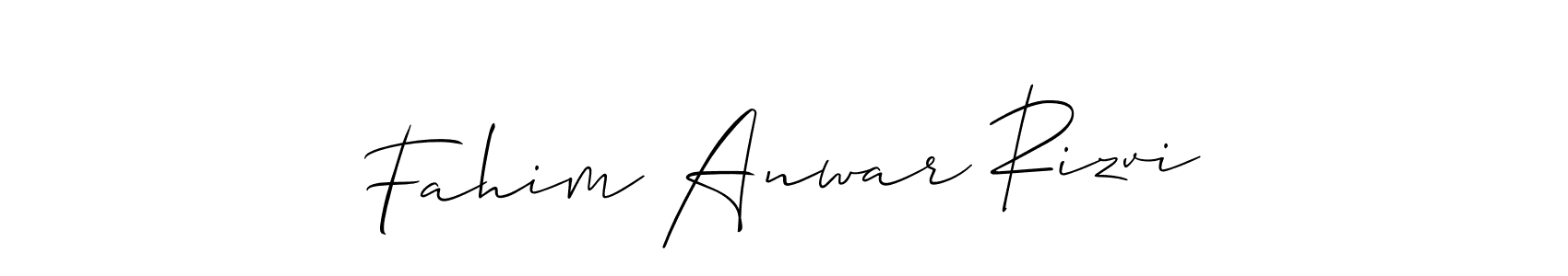 It looks lik you need a new signature style for name Fahim Anwar Rizvi. Design unique handwritten (Allison_Script) signature with our free signature maker in just a few clicks. Fahim Anwar Rizvi signature style 2 images and pictures png