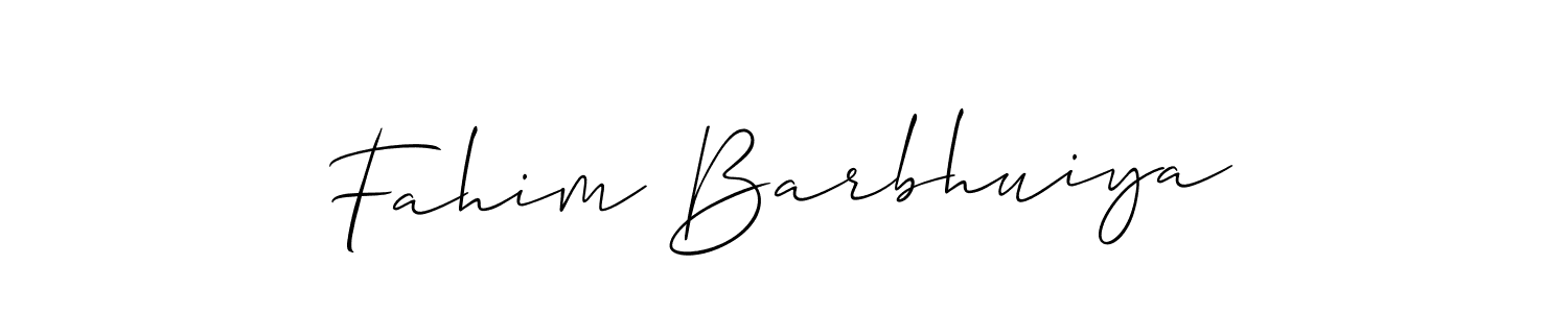 It looks lik you need a new signature style for name Fahim Barbhuiya. Design unique handwritten (Allison_Script) signature with our free signature maker in just a few clicks. Fahim Barbhuiya signature style 2 images and pictures png