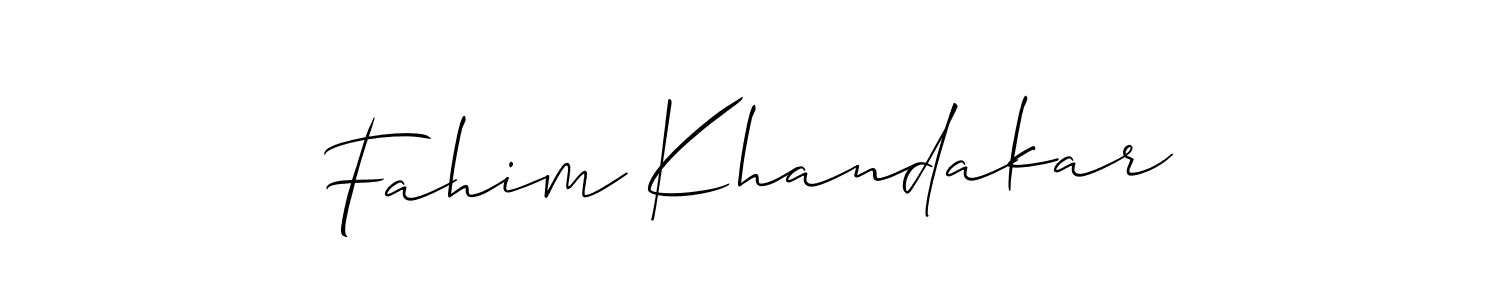 How to make Fahim Khandakar name signature. Use Allison_Script style for creating short signs online. This is the latest handwritten sign. Fahim Khandakar signature style 2 images and pictures png