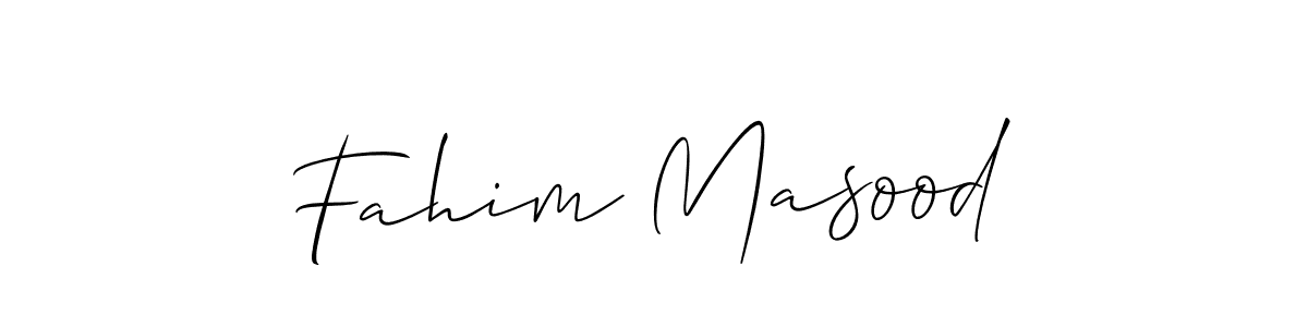 Create a beautiful signature design for name Fahim Masood. With this signature (Allison_Script) fonts, you can make a handwritten signature for free. Fahim Masood signature style 2 images and pictures png