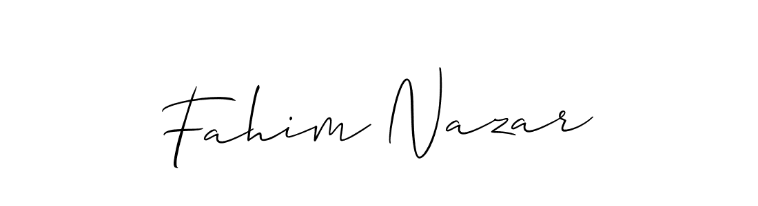 It looks lik you need a new signature style for name Fahim Nazar. Design unique handwritten (Allison_Script) signature with our free signature maker in just a few clicks. Fahim Nazar signature style 2 images and pictures png