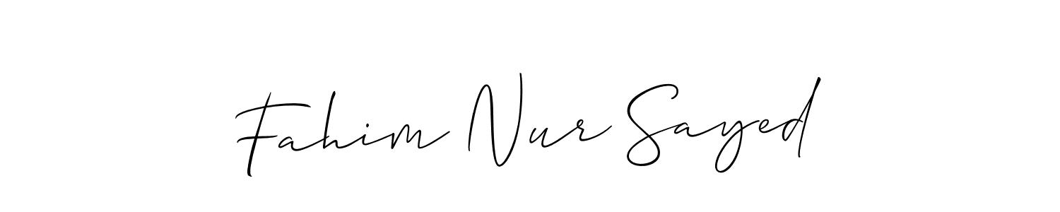 Make a beautiful signature design for name Fahim Nur Sayed. With this signature (Allison_Script) style, you can create a handwritten signature for free. Fahim Nur Sayed signature style 2 images and pictures png