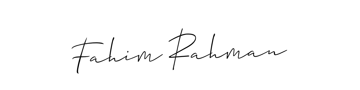 Make a beautiful signature design for name Fahim Rahman. With this signature (Allison_Script) style, you can create a handwritten signature for free. Fahim Rahman signature style 2 images and pictures png