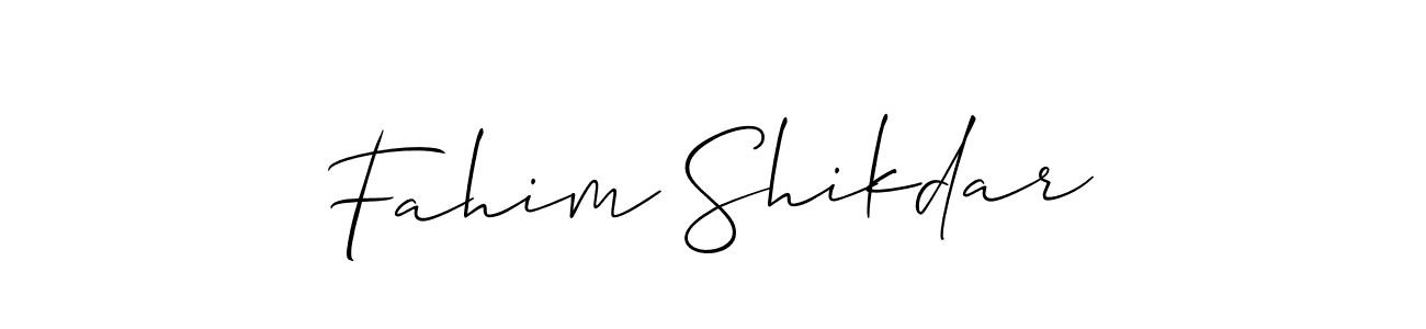 Use a signature maker to create a handwritten signature online. With this signature software, you can design (Allison_Script) your own signature for name Fahim Shikdar. Fahim Shikdar signature style 2 images and pictures png