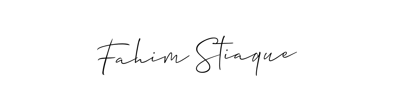 Design your own signature with our free online signature maker. With this signature software, you can create a handwritten (Allison_Script) signature for name Fahim Stiaque. Fahim Stiaque signature style 2 images and pictures png