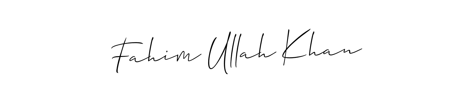 Make a short Fahim Ullah Khan signature style. Manage your documents anywhere anytime using Allison_Script. Create and add eSignatures, submit forms, share and send files easily. Fahim Ullah Khan signature style 2 images and pictures png