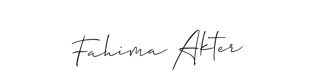 How to make Fahima Akter name signature. Use Allison_Script style for creating short signs online. This is the latest handwritten sign. Fahima Akter signature style 2 images and pictures png