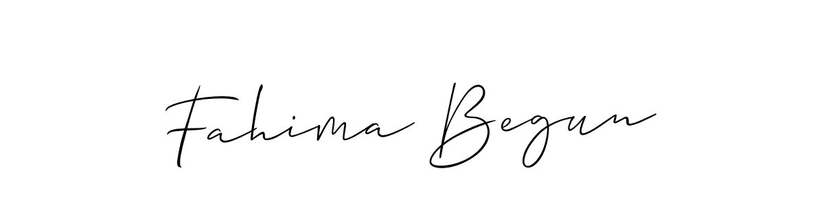 Make a beautiful signature design for name Fahima Begun. With this signature (Allison_Script) style, you can create a handwritten signature for free. Fahima Begun signature style 2 images and pictures png