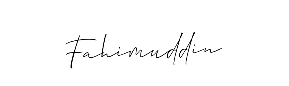 How to make Fahimuddin signature? Allison_Script is a professional autograph style. Create handwritten signature for Fahimuddin name. Fahimuddin signature style 2 images and pictures png