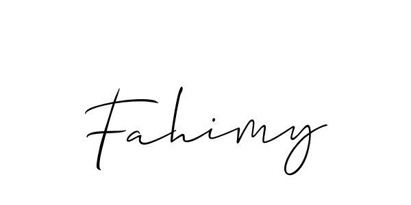 The best way (Allison_Script) to make a short signature is to pick only two or three words in your name. The name Fahimy include a total of six letters. For converting this name. Fahimy signature style 2 images and pictures png