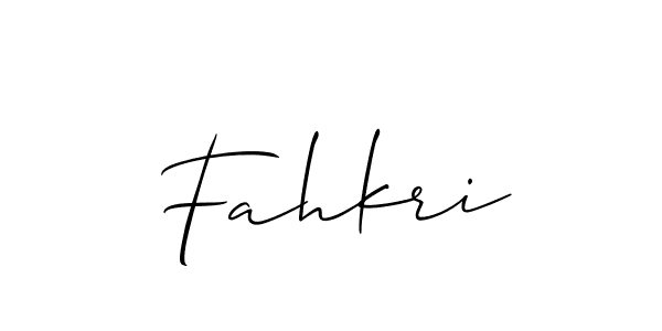 Make a beautiful signature design for name Fahkri. With this signature (Allison_Script) style, you can create a handwritten signature for free. Fahkri signature style 2 images and pictures png