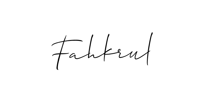 How to make Fahkrul signature? Allison_Script is a professional autograph style. Create handwritten signature for Fahkrul name. Fahkrul signature style 2 images and pictures png