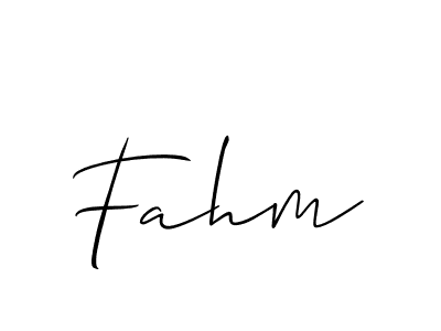 Fahm stylish signature style. Best Handwritten Sign (Allison_Script) for my name. Handwritten Signature Collection Ideas for my name Fahm. Fahm signature style 2 images and pictures png