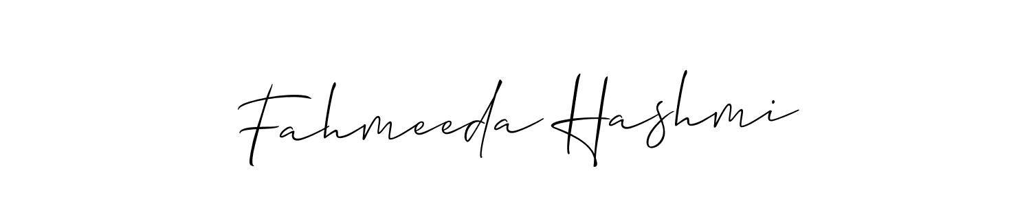 Design your own signature with our free online signature maker. With this signature software, you can create a handwritten (Allison_Script) signature for name Fahmeeda Hashmi. Fahmeeda Hashmi signature style 2 images and pictures png
