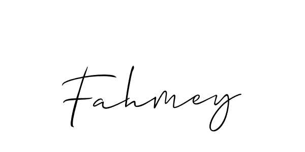 Fahmey stylish signature style. Best Handwritten Sign (Allison_Script) for my name. Handwritten Signature Collection Ideas for my name Fahmey. Fahmey signature style 2 images and pictures png