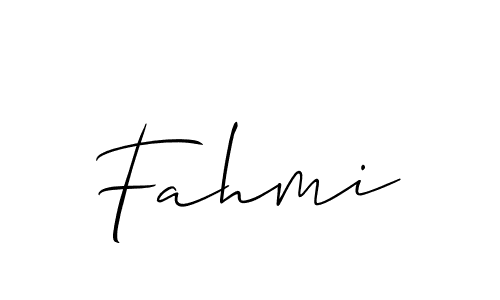 Fahmi stylish signature style. Best Handwritten Sign (Allison_Script) for my name. Handwritten Signature Collection Ideas for my name Fahmi. Fahmi signature style 2 images and pictures png