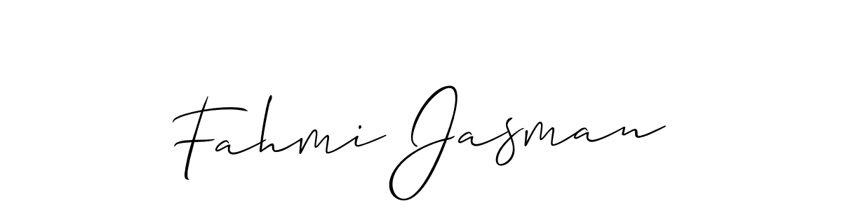 Make a beautiful signature design for name Fahmi Jasman. With this signature (Allison_Script) style, you can create a handwritten signature for free. Fahmi Jasman signature style 2 images and pictures png